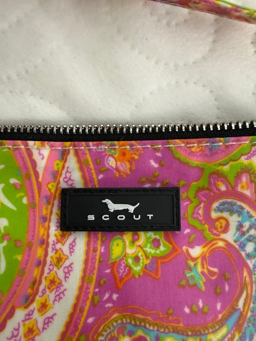 Scout Paisley Wristlet in Pink, Green & Orange - Picture 5 of 5